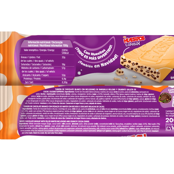 turrón chocolate blanco, 200g