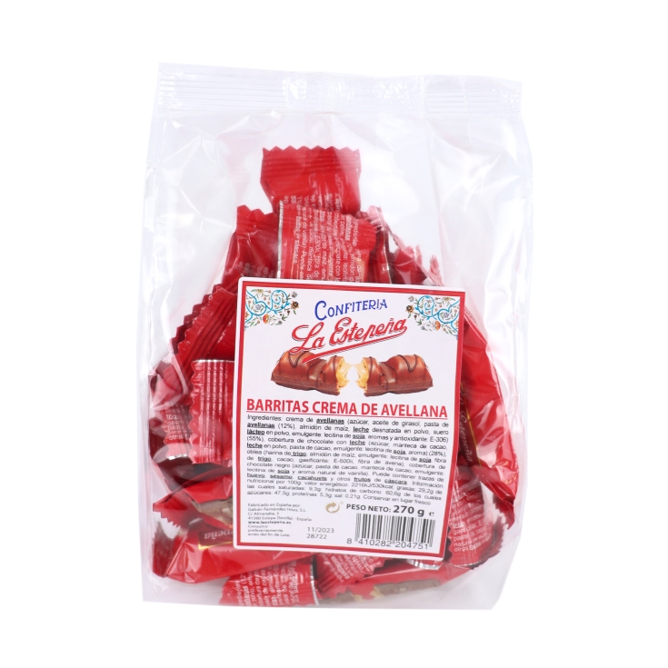 barritas cremas avellana, 160g