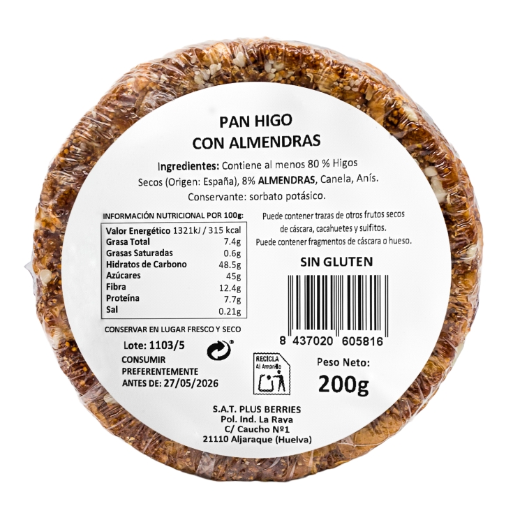 pan de higos torta, 200g