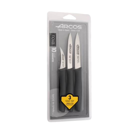 juego cuchillo mango negro, pk-3