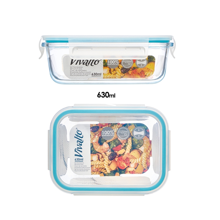 fiambrera borosilicato hermética 630ml, ud