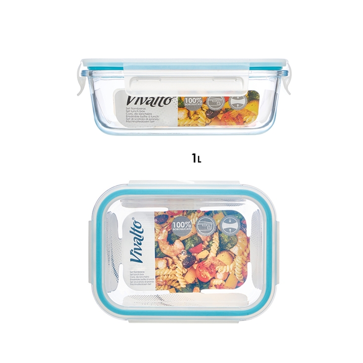 fiambrera borosilicato hermética 1000ml, ud