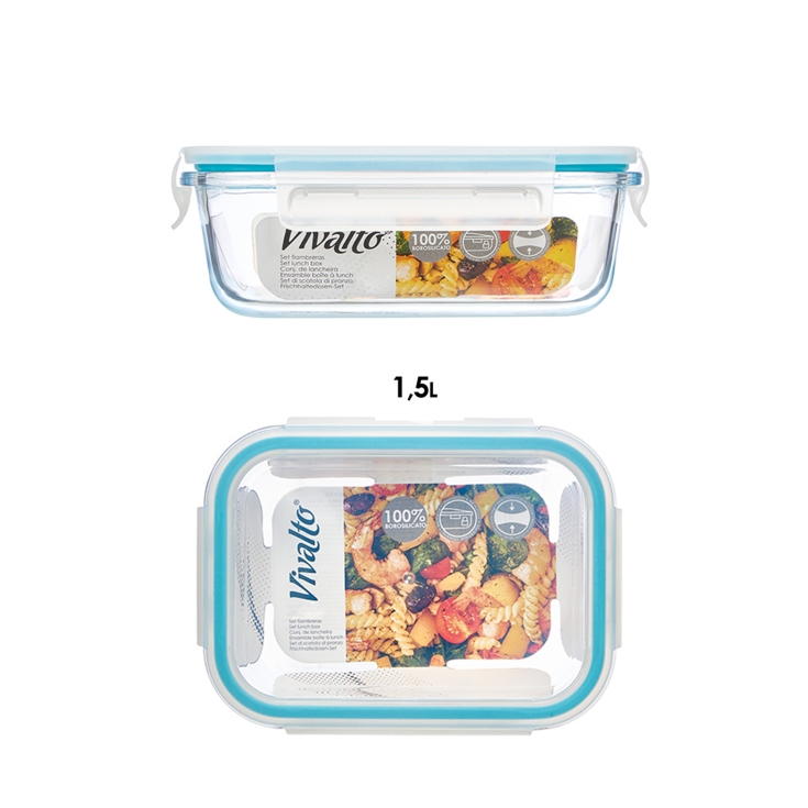 fiambrera borosilicato hermética 1500ml, ud