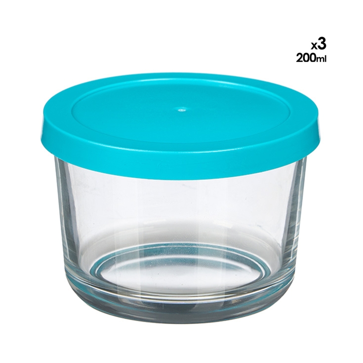 set fiambrera redonda 200ml, pk-3