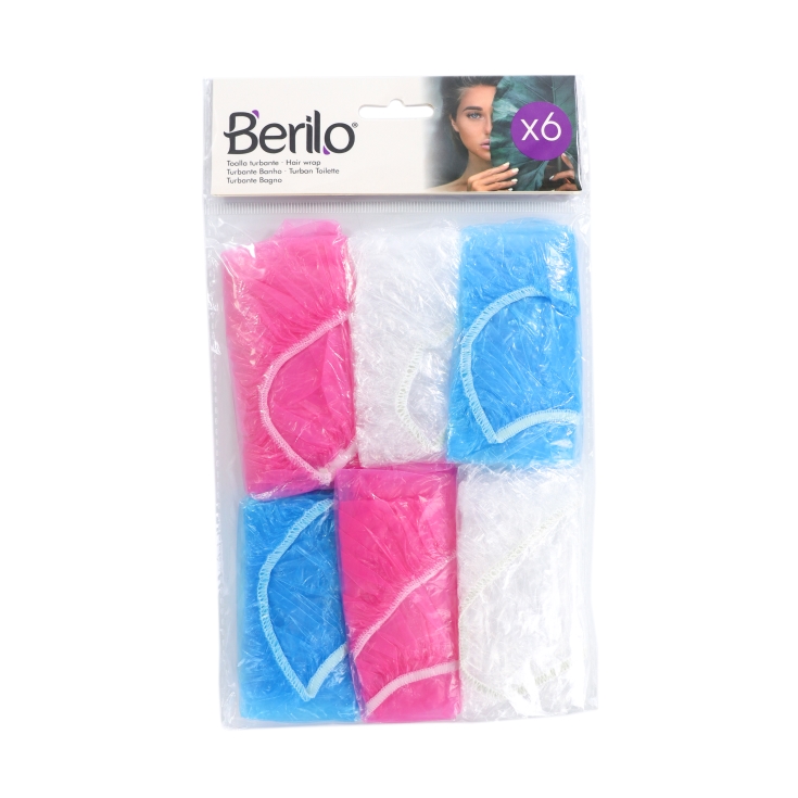 juego 6 gorros ducha colores, ud