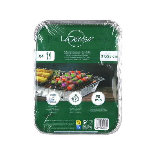 barbacoa desechable 31cm, ud
