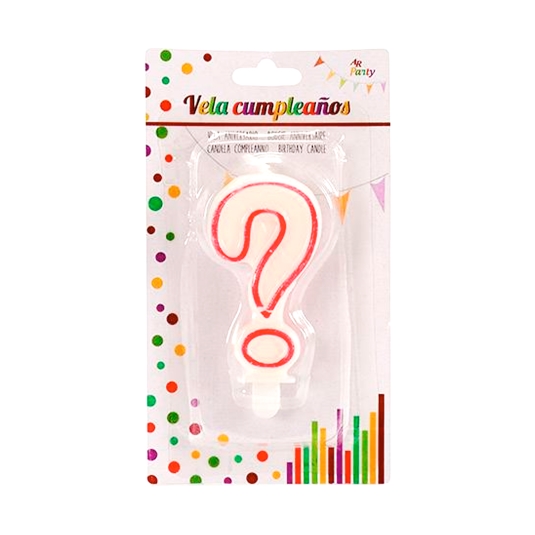 velas cumpleaños nº? blanca/borde rojo, ud