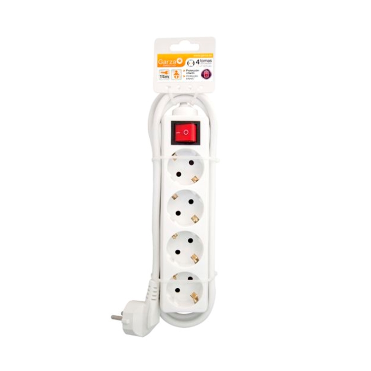 base 4 tomas con interruptor 1,4mt, ud