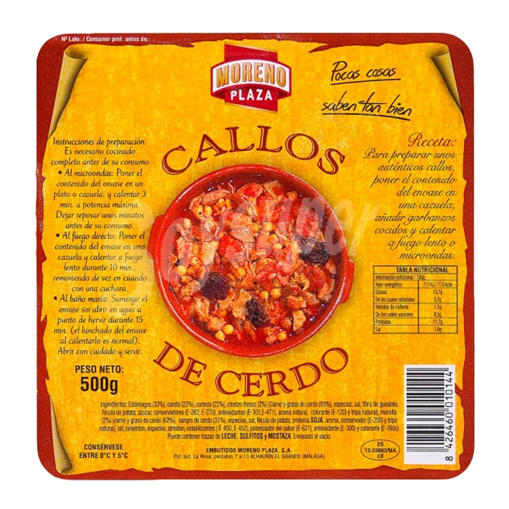 callos cerdo, 500g