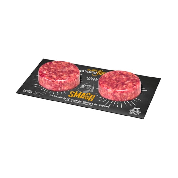 hamburguesa vacuno smash 2x100g, pk-2