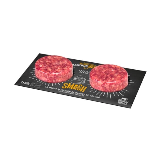 hamburguesa vacuno smash 100g, pk-2