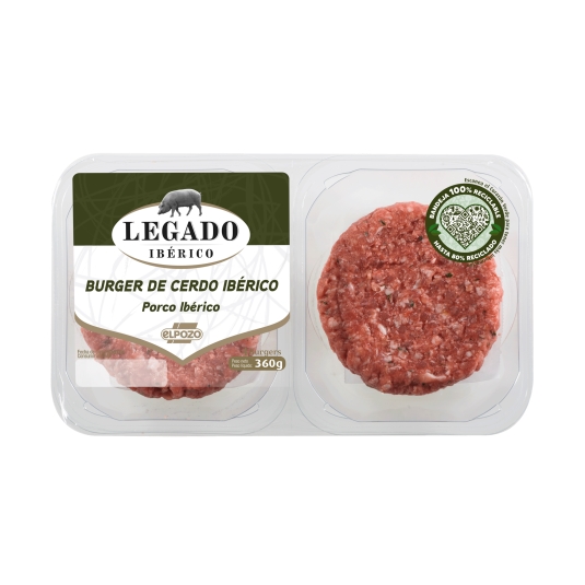 burger cerdo ibérico bandeja, 360g