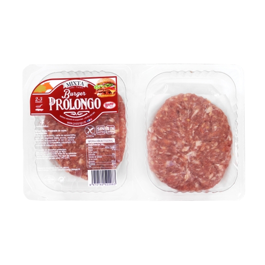 burger mixta cerdo y vacuno, 360g