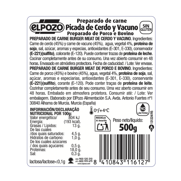 picada casera mixta, 500g
