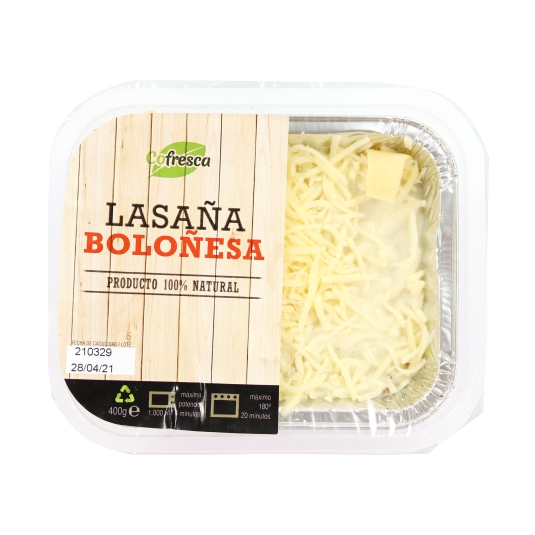 lasaña boloñesa, 400g